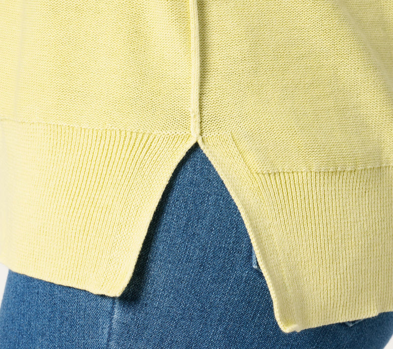 Women with Control 100% Cotton Sweater with Wash Effect — View 16