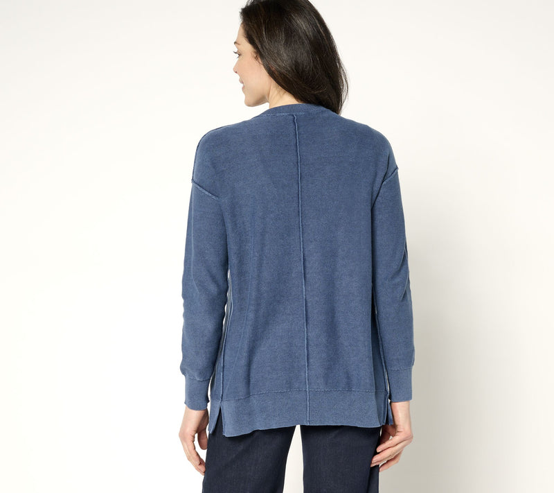 Women with Control 100% Cotton Cardigan with Wash Effect — View 3