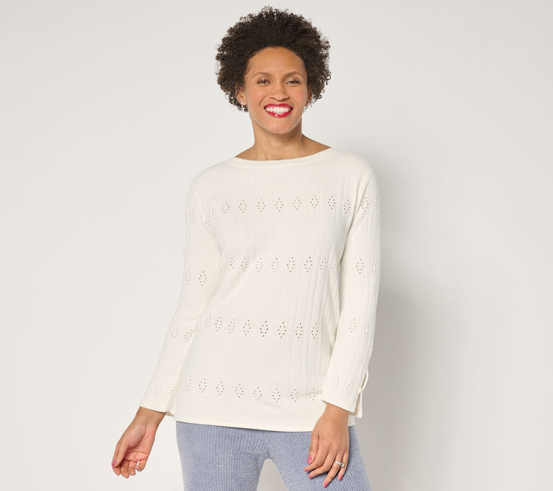 Barefoot Dreams CozyChic Ultra Lite Diamond Pointelle Tunic — View 14