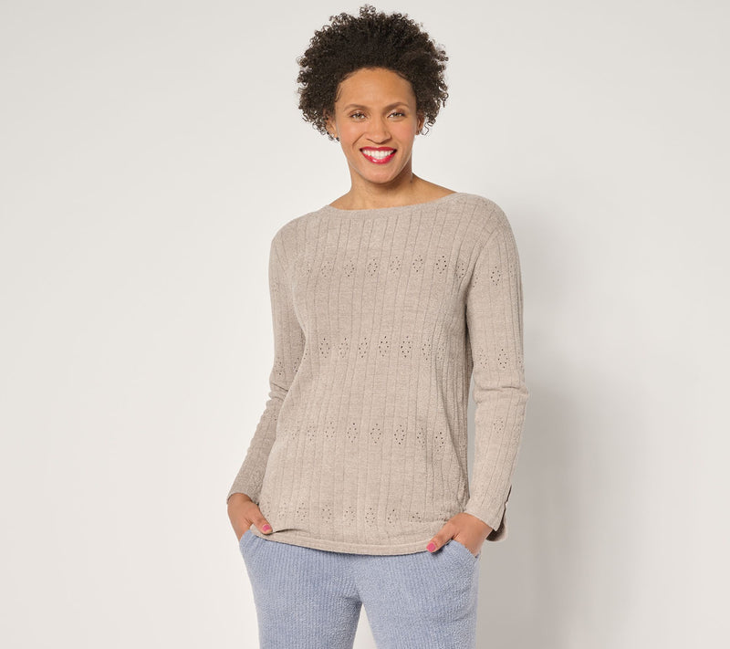 Barefoot Dreams CozyChic Ultra Lite Diamond Pointelle Tunic — View 15