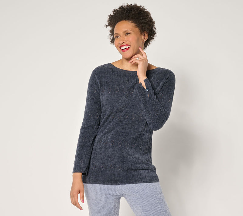 Barefoot Dreams CozyChic Ultra Lite Diamond Pointelle Tunic — Main view
