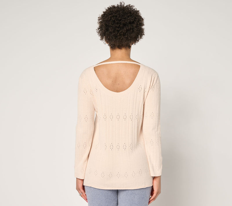 Barefoot Dreams CozyChic Ultra Lite Diamond Pointelle Tunic — View 4