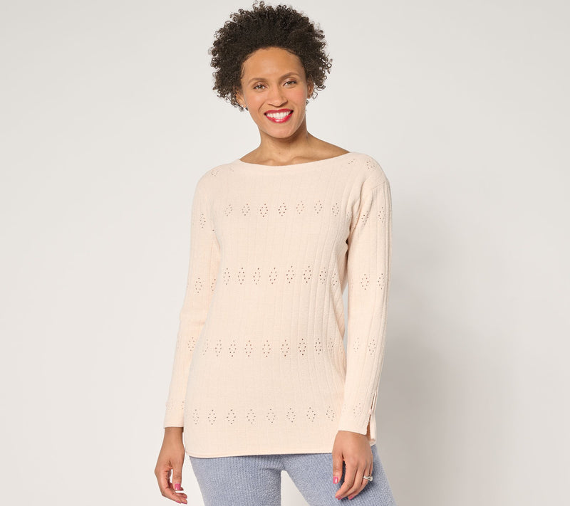 Barefoot Dreams CozyChic Ultra Lite Diamond Pointelle Tunic — View 16
