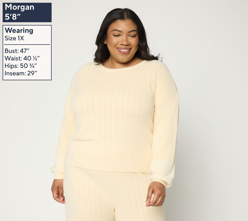 Barefoot Dreams CozyChic Ultra Lite Pointelle Pullover — View 14