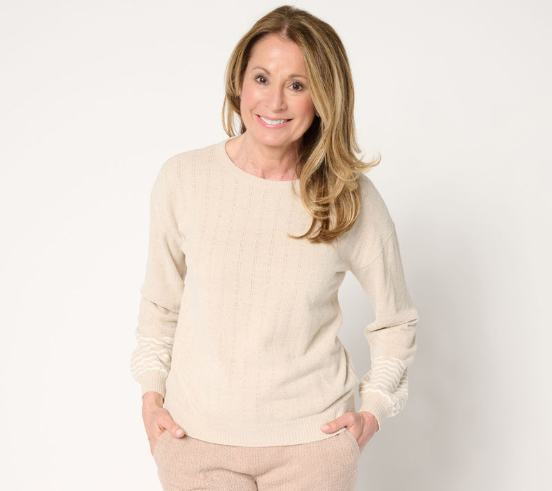 Barefoot Dreams CozyChic Ultra Lite Pointelle Pullover — View 13