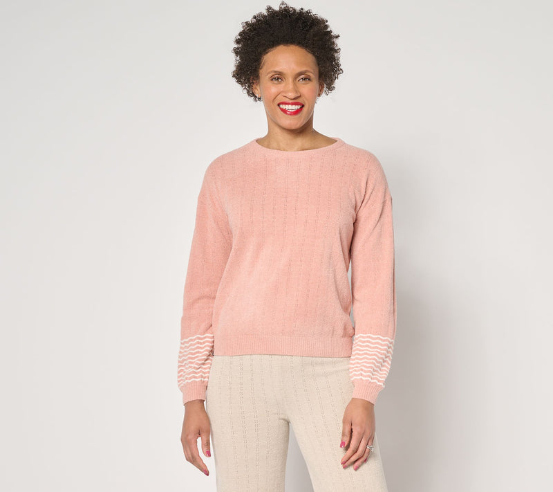 Barefoot Dreams CozyChic Ultra Lite Pointelle Pullover — View 9
