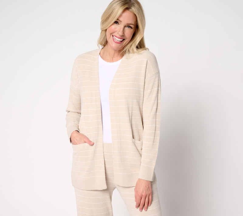 Barefoot Dreams CozyChic Ultra Lite Striped Cardigan — View 5