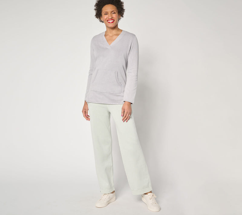 Barefoot Dreams 100% Cotton Sunbleached V-Neck Pullover — View 14