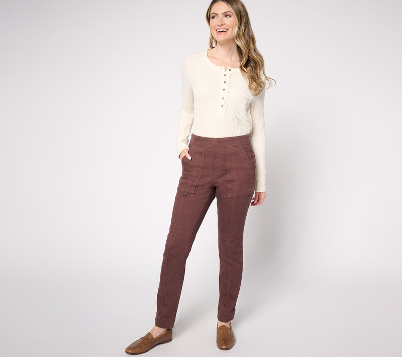 Denim & Co. Petite Cozy Touch Straight Leg Pull-On Pant — View 9