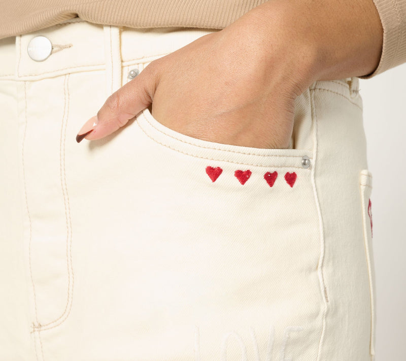 Driftwood Jeans Love Notes Jordie Relaxed Straight Jean - Cream — View 7