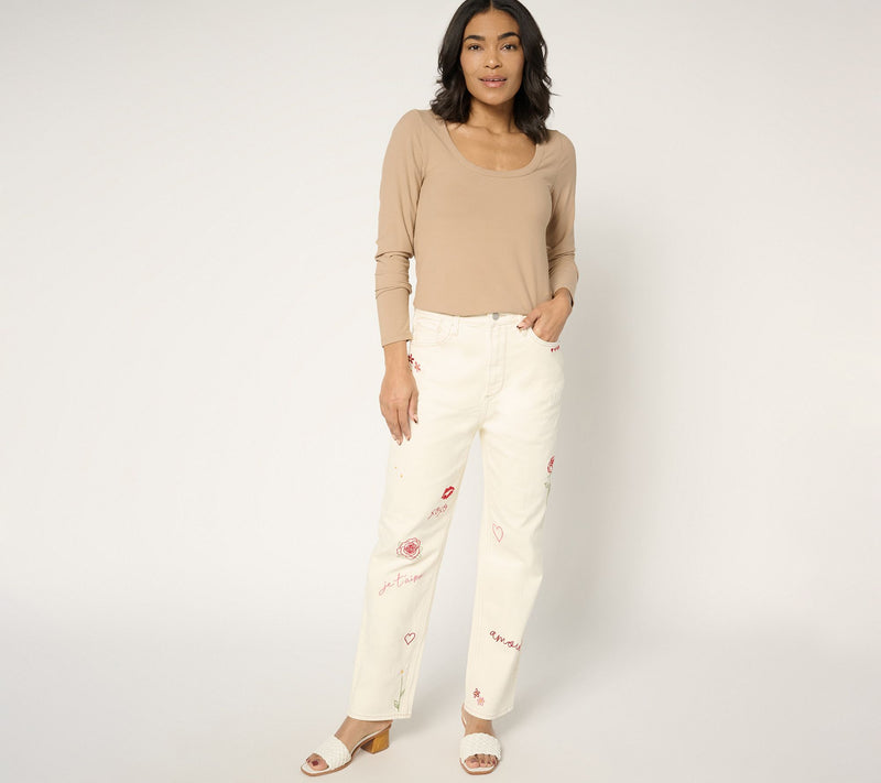 Driftwood Jeans Love Notes Jordie Relaxed Straight Jean - Cream — View 6