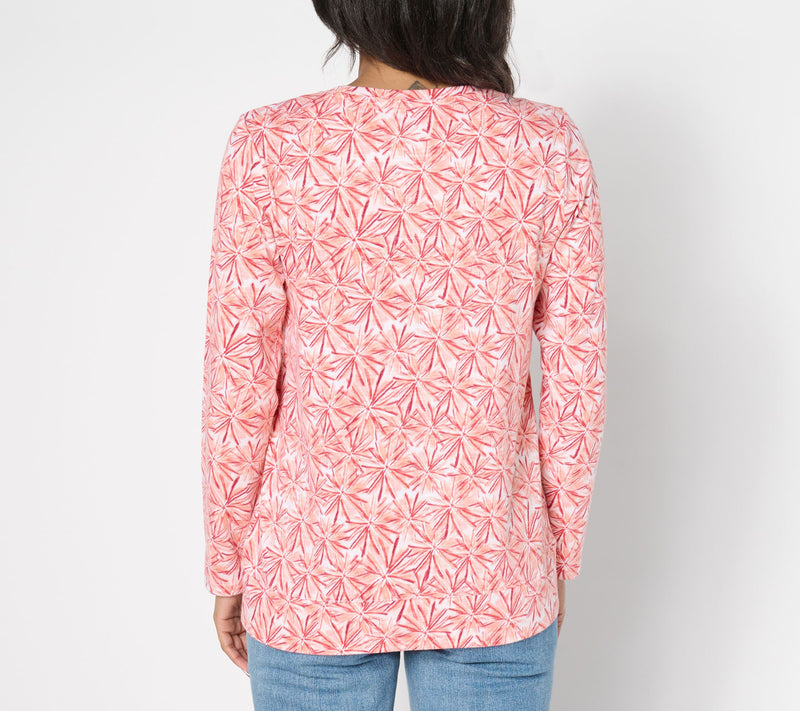 Denim & Co. Active Textured Cotton Pullover with Crossover Hem — View 12