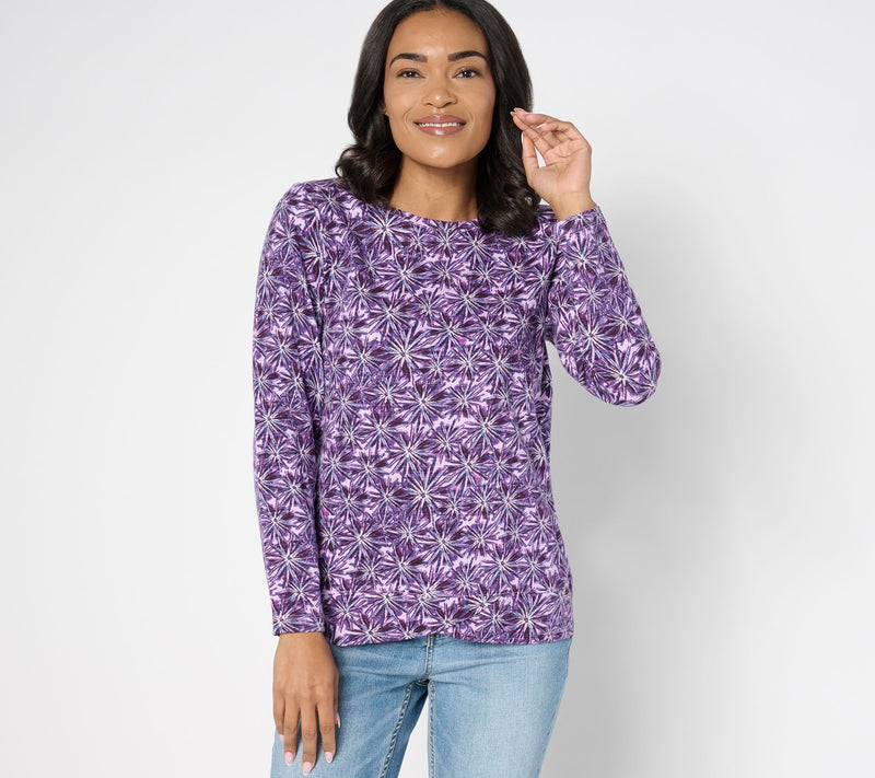 Denim & Co. Active Textured Cotton Pullover with Crossover Hem — View 5