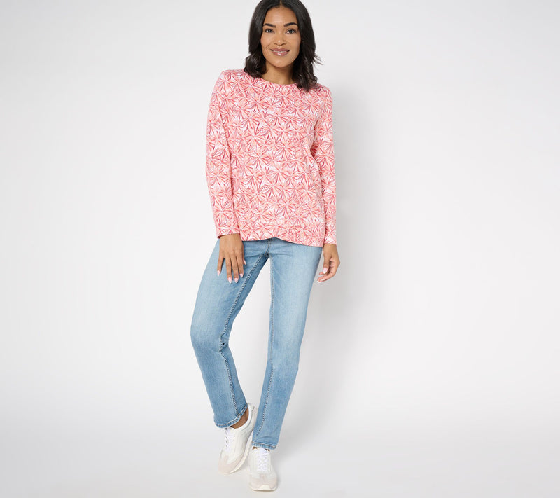 Denim & Co. Active Textured Cotton Pullover with Crossover Hem — View 13