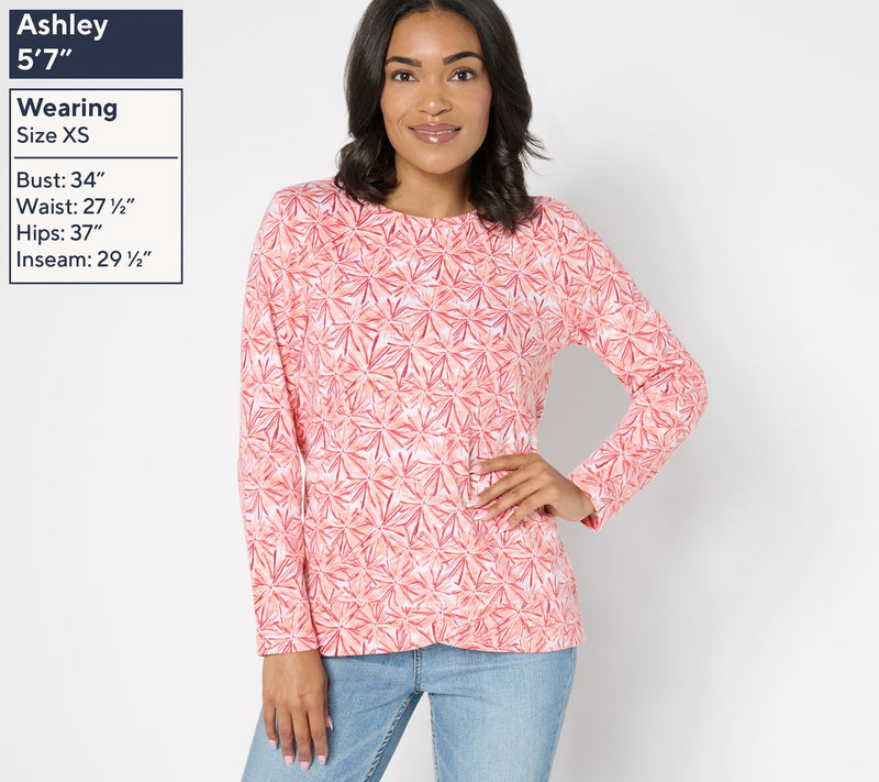 Denim & Co. Active Textured Cotton Pullover with Crossover Hem — View 11