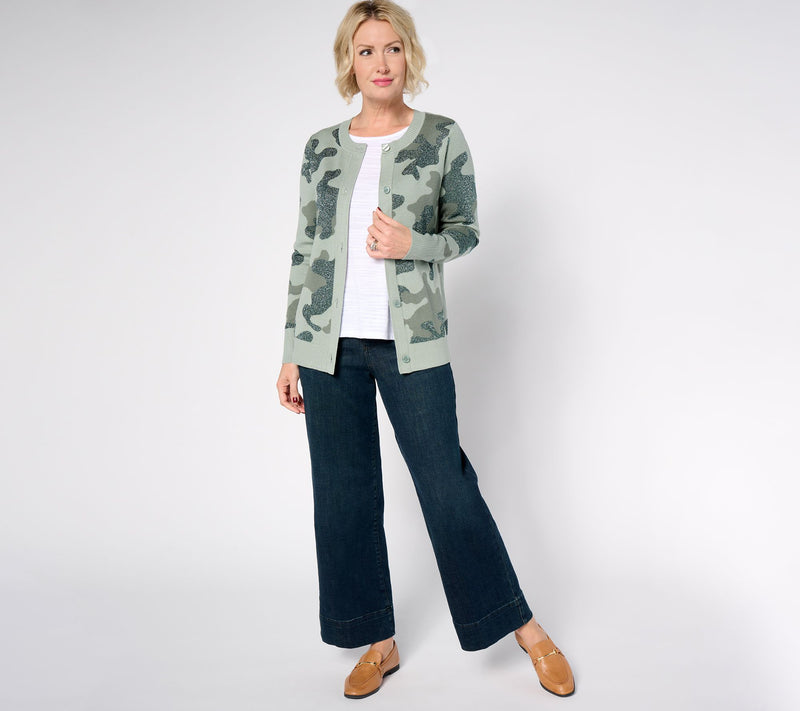 Denim & Co. Long Sleeve Button Front Cardigan — View 6