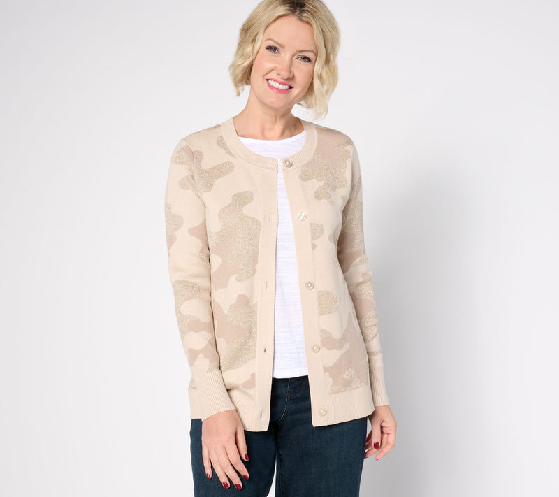 Denim & Co. Long Sleeve Button Front Cardigan — View 13