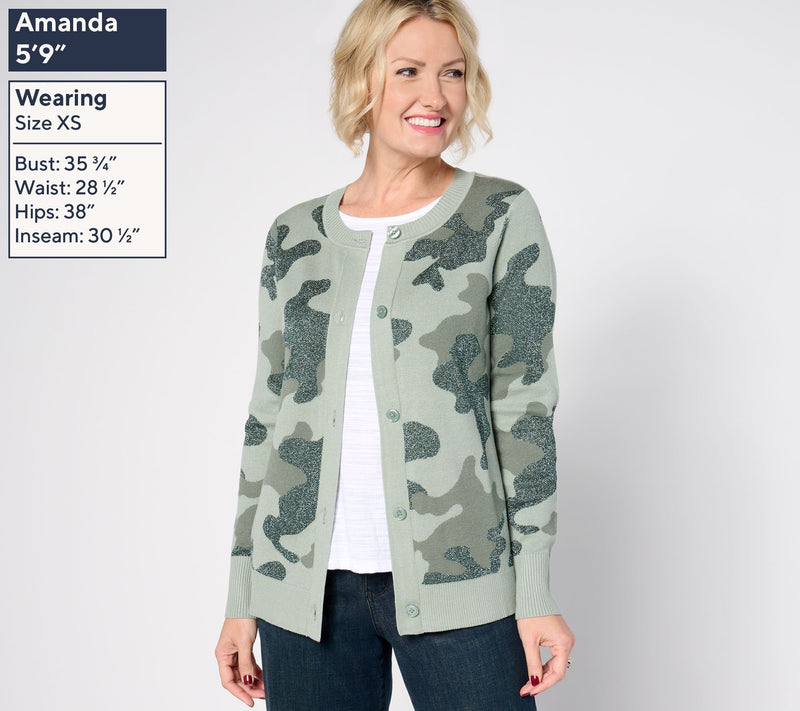 Denim & Co. Long Sleeve Button Front Cardigan — View 4