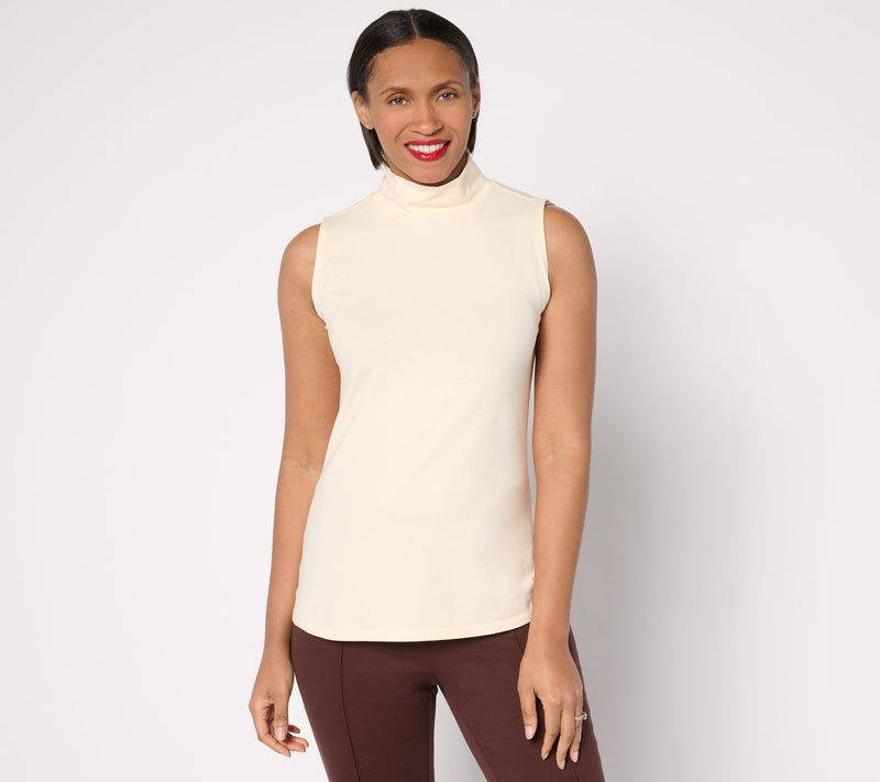 Women with Control Washed Cotton Mock Neck Top — Main view
