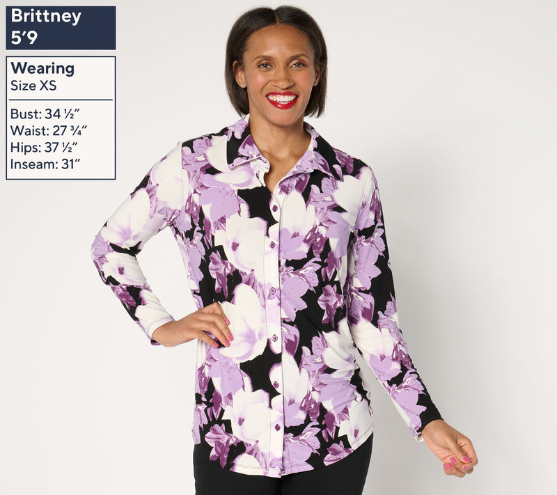 Women with Control Regular Printed Button Front Tunic — View 9