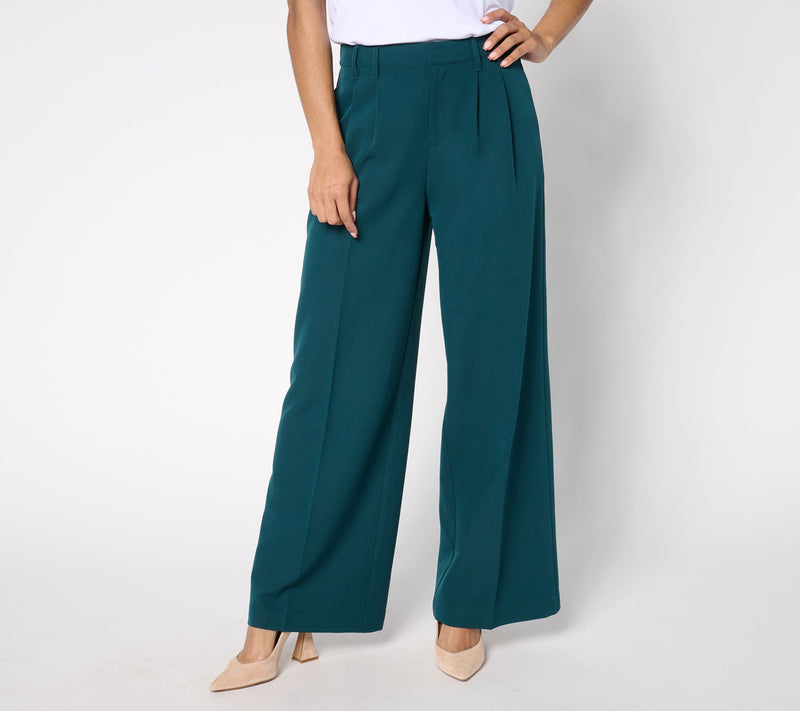 Joan Rivers Regular Bitsy Stretch Woven Wide Leg Trouser Pant — Main view