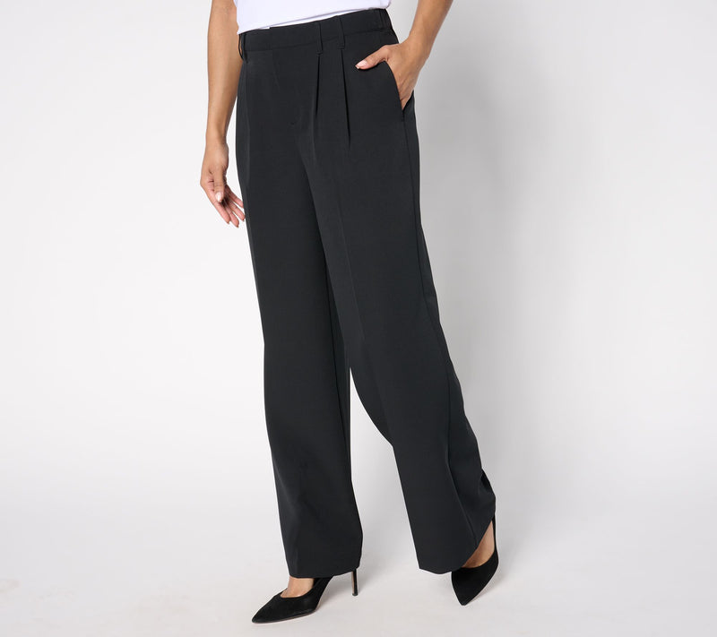 Joan Rivers Regular Bitsy Stretch Woven Wide Leg Trouser Pant — View 9