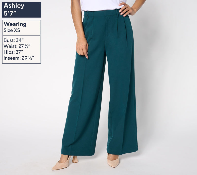 Joan Rivers Regular Bitsy Stretch Woven Wide Leg Trouser Pant — View 11