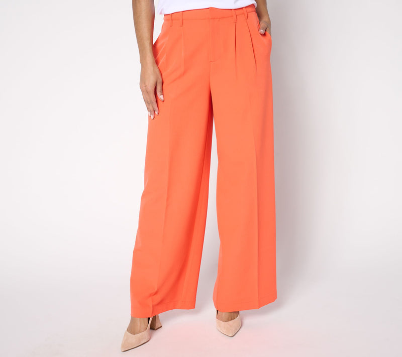 Joan Rivers Regular Bitsy Stretch Woven Wide Leg Trouser Pant — View 5