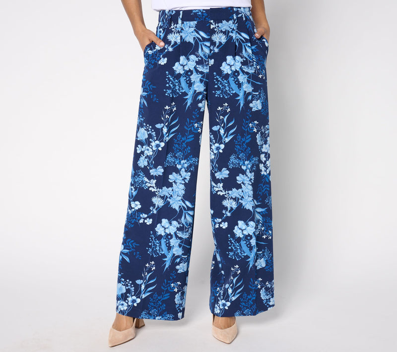 Joan Rivers Regular Bitsy Stretch Woven Wide Leg Trouser Pant — View 7