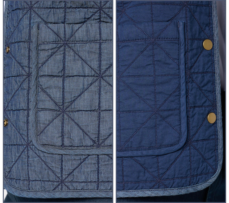 Joan Rivers 100% Cotton Reversible Quilted Denim Jacket — View 6