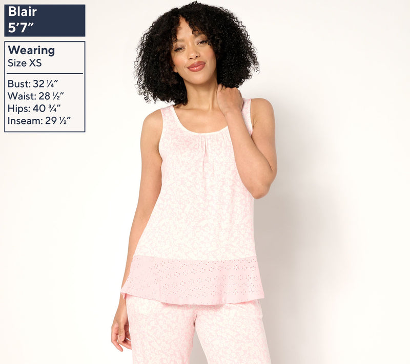 Cuddl Duds Soft Stretch Flounce Hem Tank — View 2