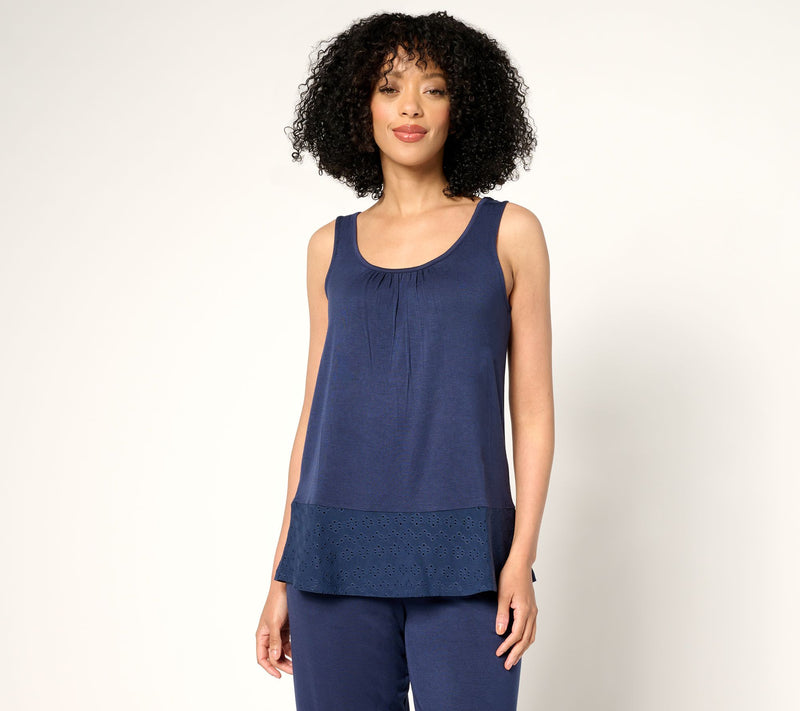 Cuddl Duds Soft Stretch Flounce Hem Tank — View 12