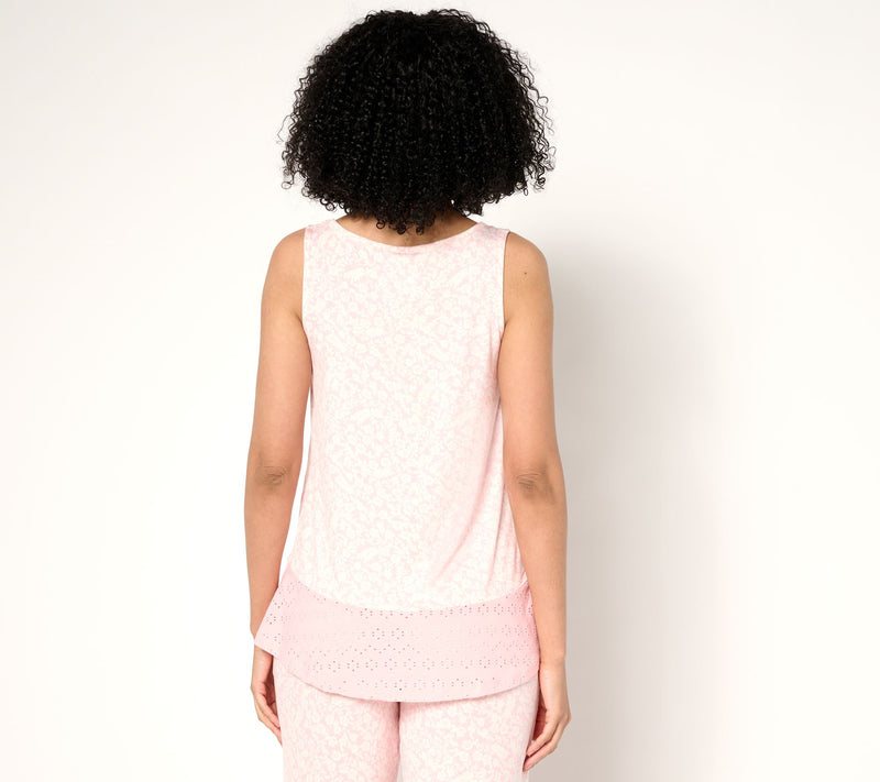 Cuddl Duds Soft Stretch Flounce Hem Tank — View 3