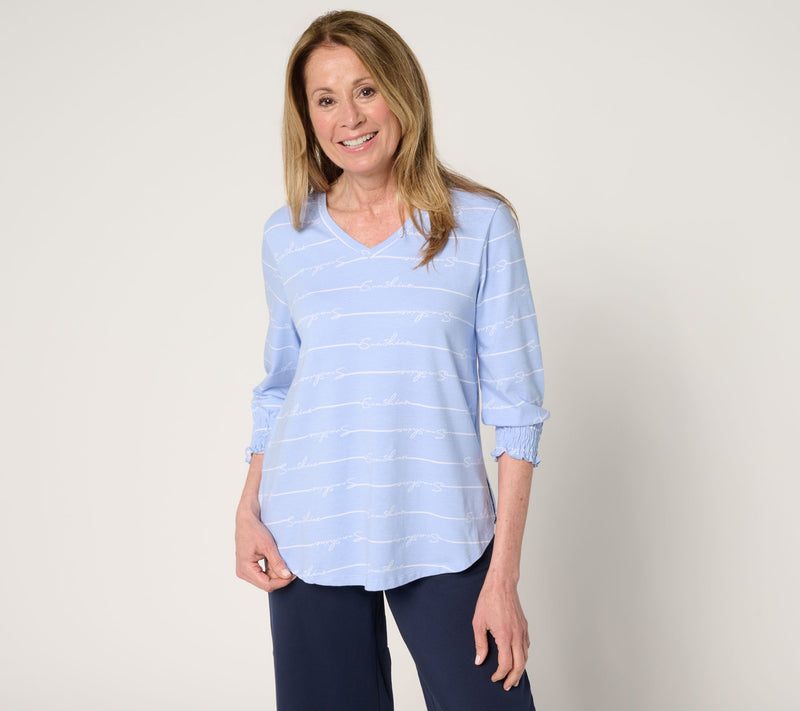 Cuddl Duds Cottonwear+ Dose of Sunshine Tee — View 5
