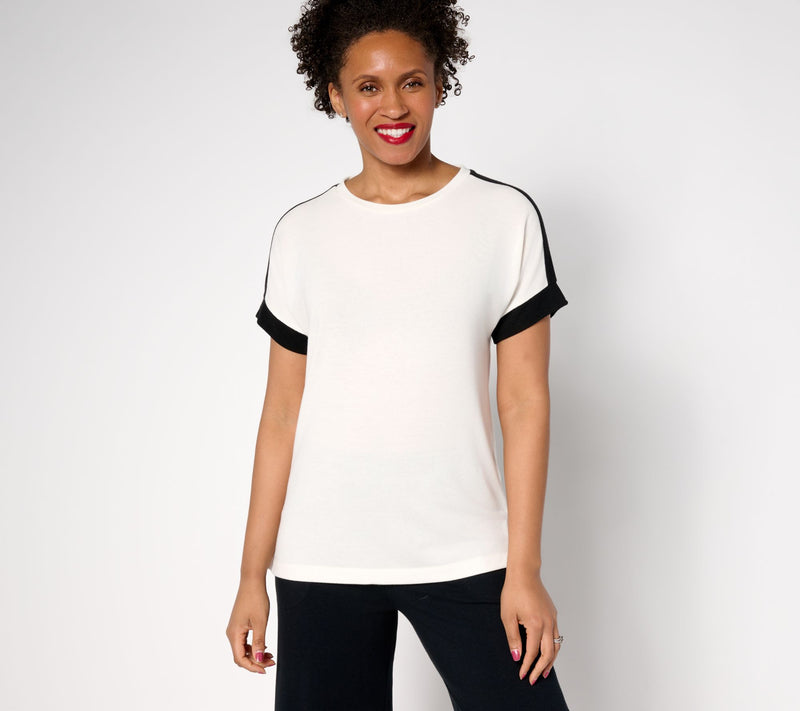 Cuddl Duds Modern Jersey Colorblock Knit Tee — View 7
