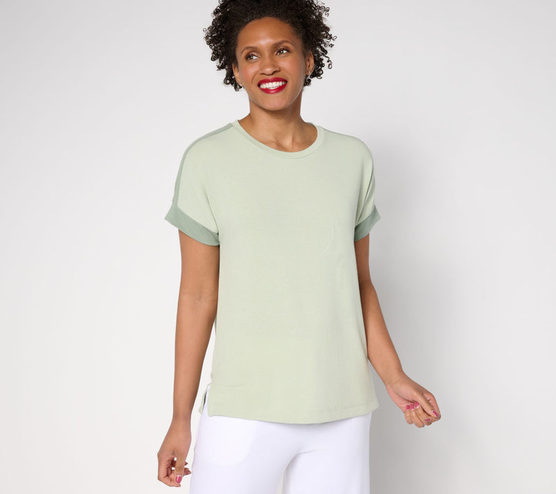 Cuddl Duds Modern Jersey Colorblock Knit Tee — Main view