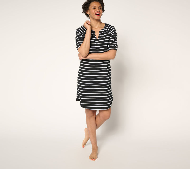 Cuddl Duds Jacquard Knit Lounge Dress — View 3