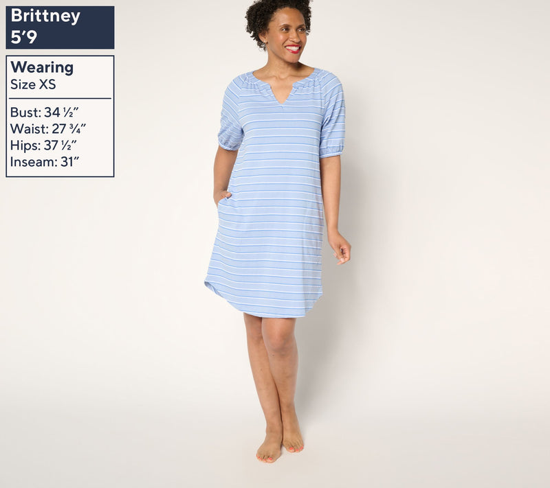 Cuddl Duds Jacquard Knit Lounge Dress — View 10