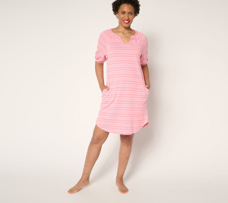 Cuddl Duds Jacquard Knit Lounge Dress — View 5
