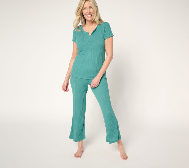 Sunday Brunch Variegated Rib Knit Lounge Set — View 12
