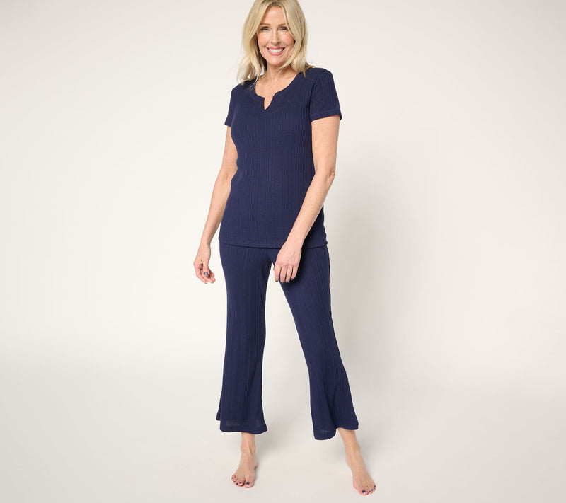 Sunday Brunch Variegated Rib Knit Lounge Set — View 13