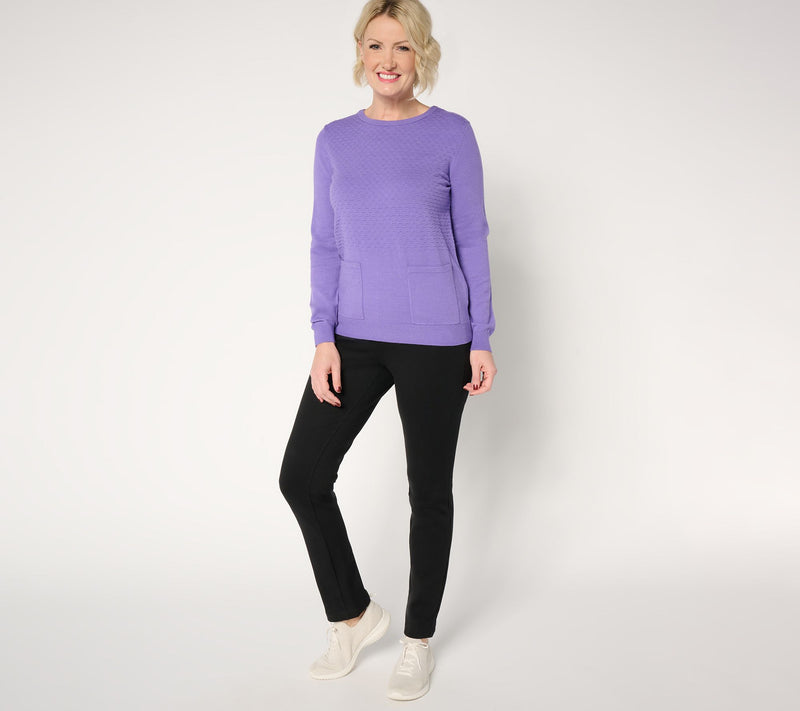 Sport Savvy Mixed Stitch Pullover Sweater — View 5