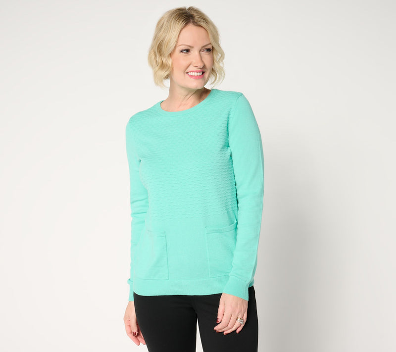 Sport Savvy Mixed Stitch Pullover Sweater — View 10