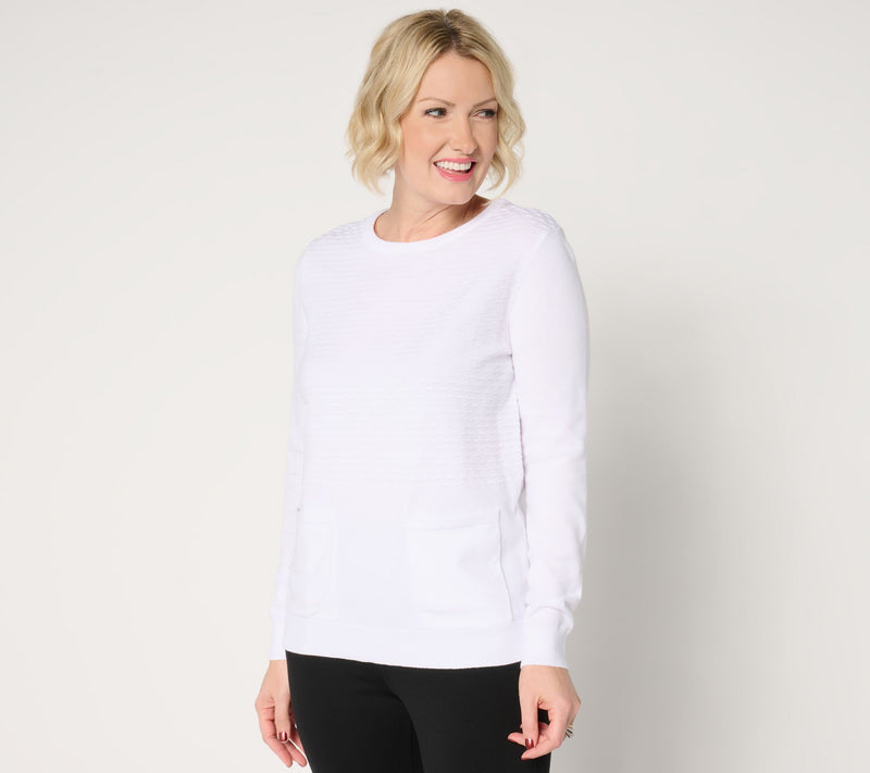 Sport Savvy Mixed Stitch Pullover Sweater — View 11