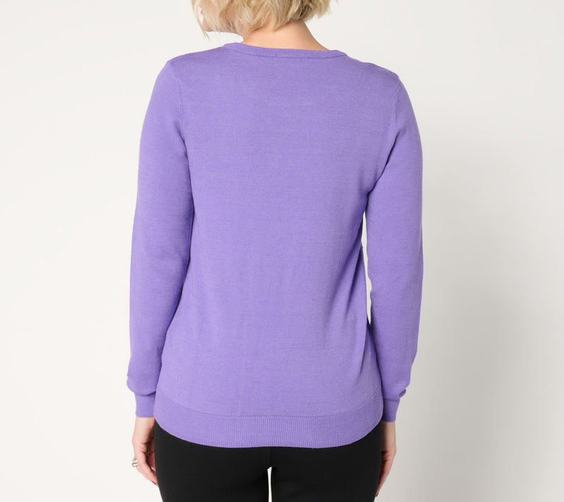 Sport Savvy Mixed Stitch Pullover Sweater — View 4