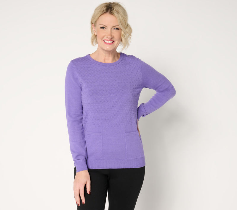 Sport Savvy Mixed Stitch Pullover Sweater — Main view