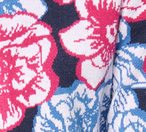Sport Savvy Floral Intarsia Zip-Up Sweater Topper — View 2