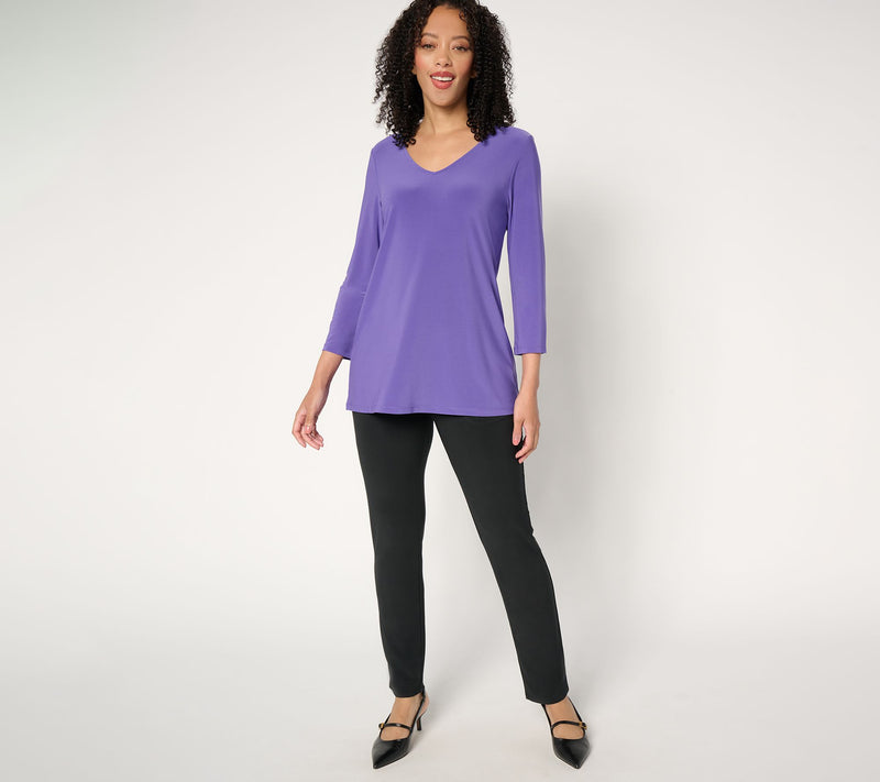 Women with Control Regular Knit Top & Pant Set — View 10