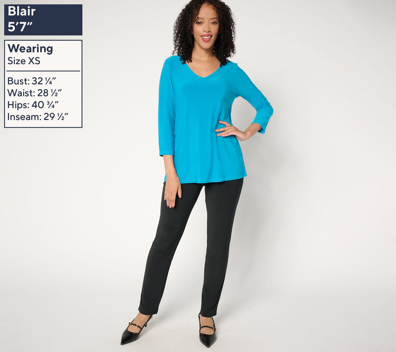 Women with Control Petite Knit Top & Pant Set — View 2