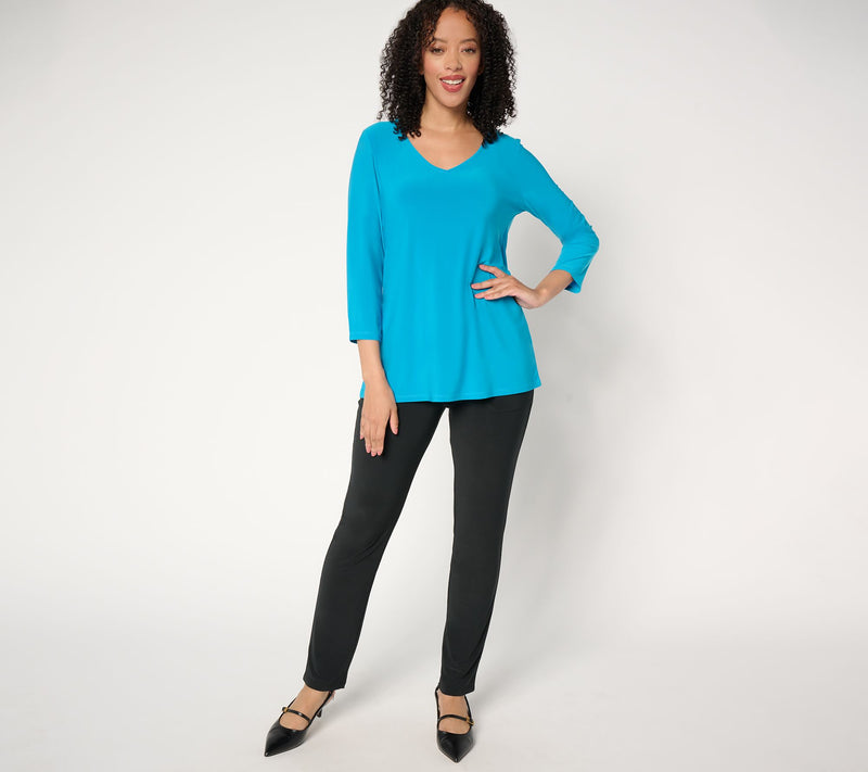 Women with Control Petite Knit Top & Pant Set — View 9